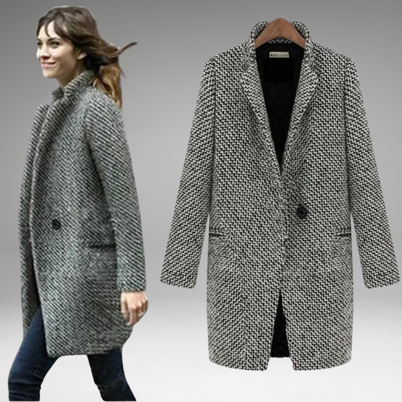 Fiona - Classic Houndstooth Coat
