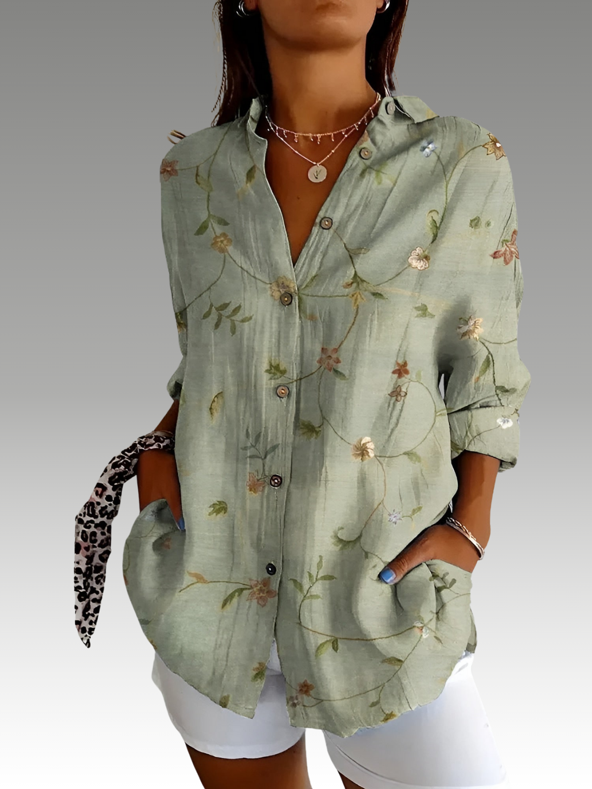 Madilyn™ - Printed Button-Up Shirt