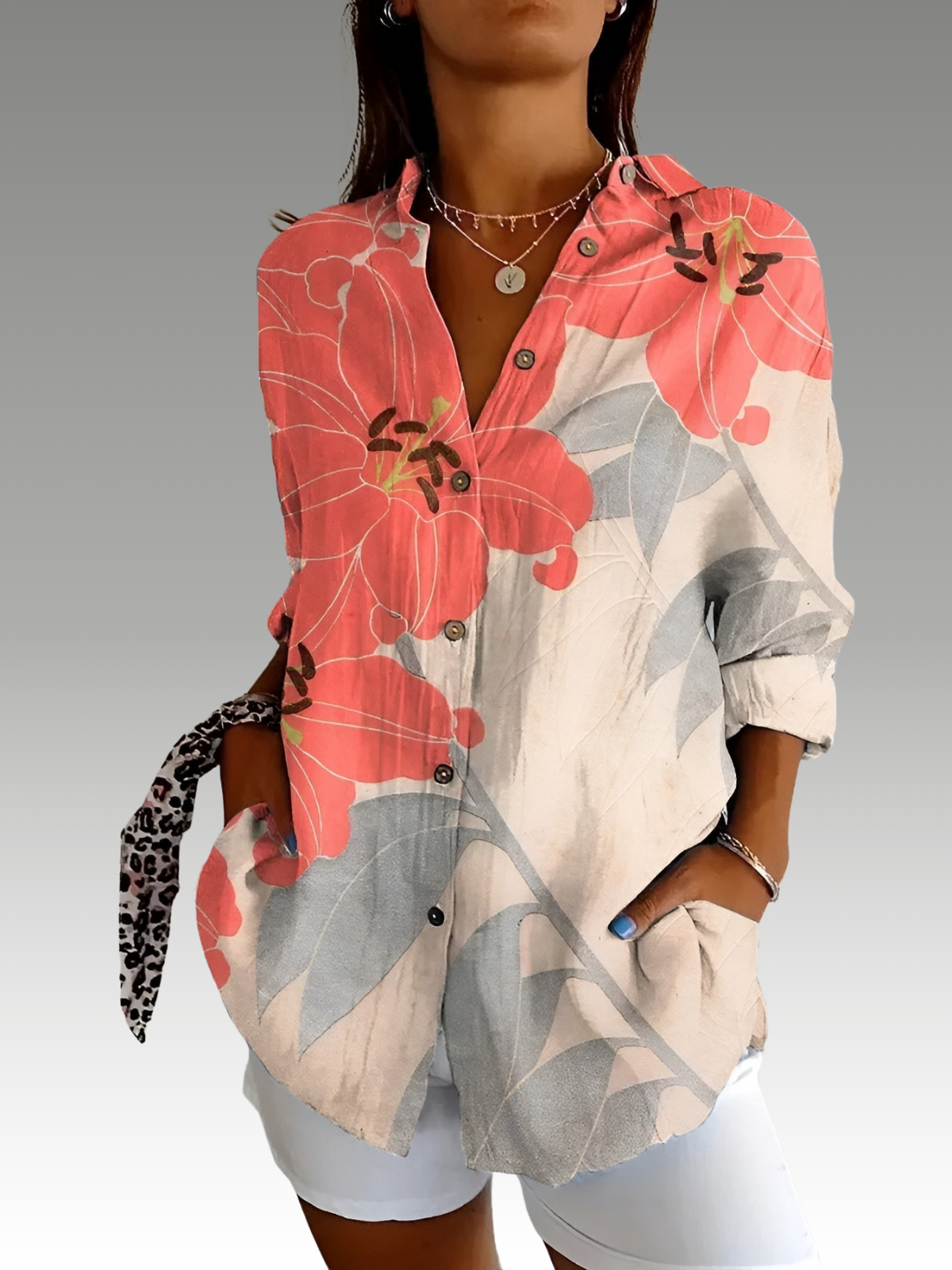 Madilyn™ - Printed Button-Up Shirt