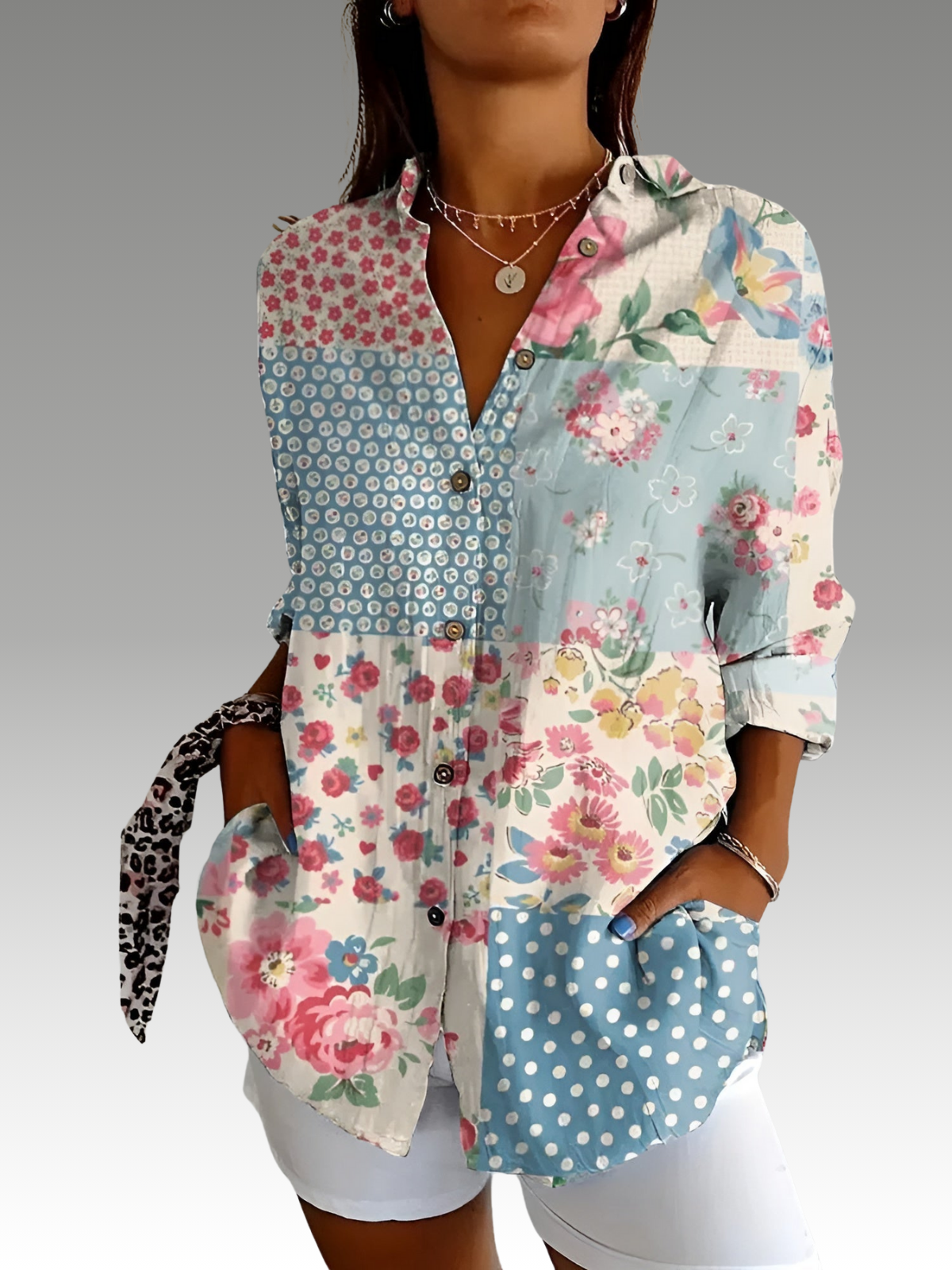 Madilyn™ - Printed Button-Up Shirt