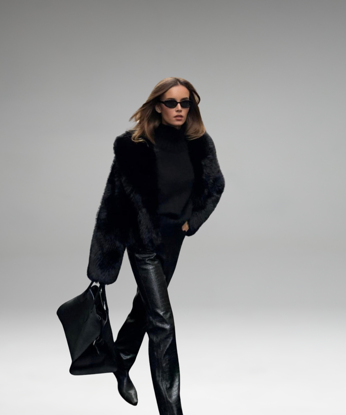 Thalara - Lux Black Fur Coat