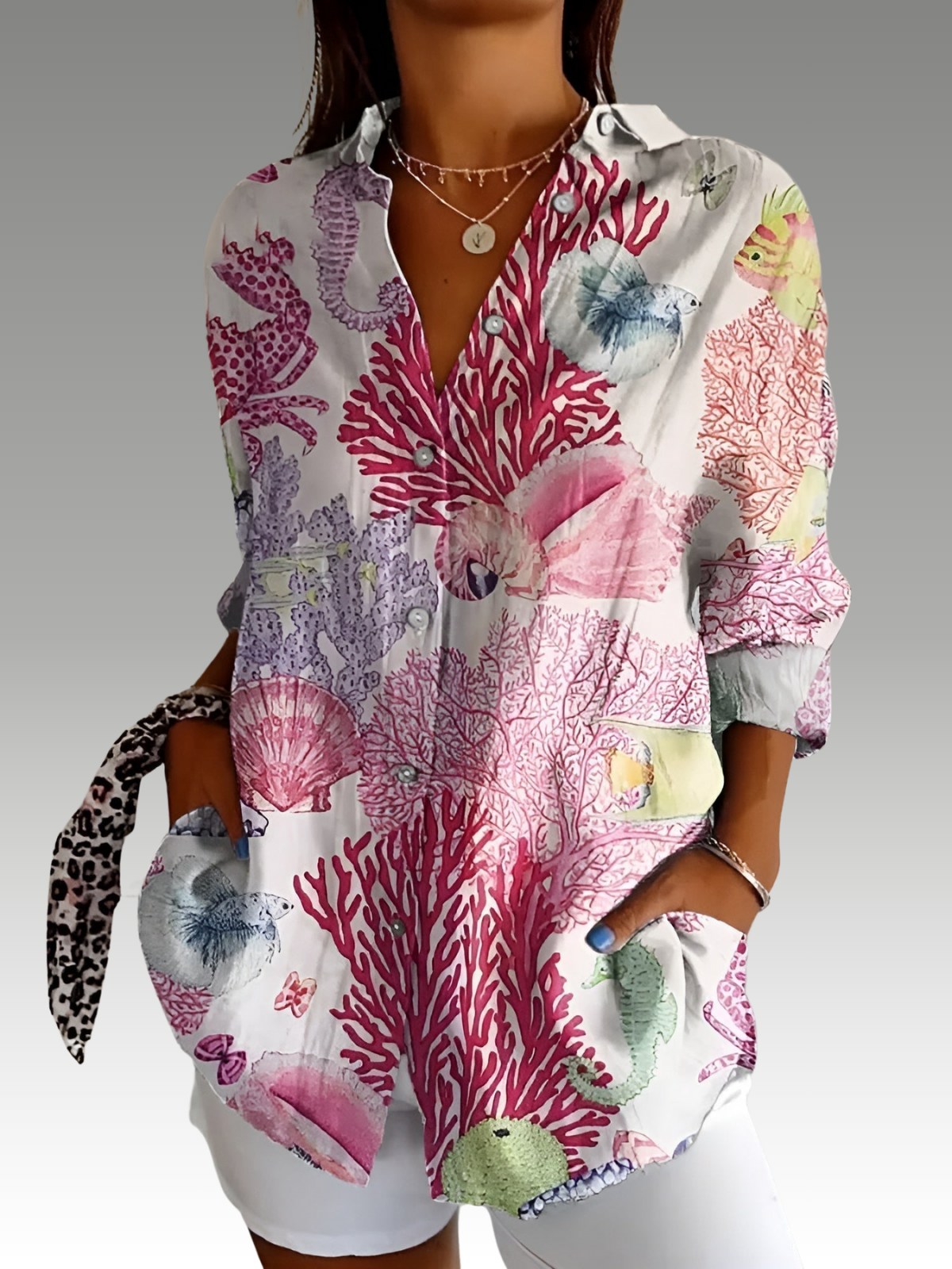 Madilyn™ - Printed Button-Up Shirt