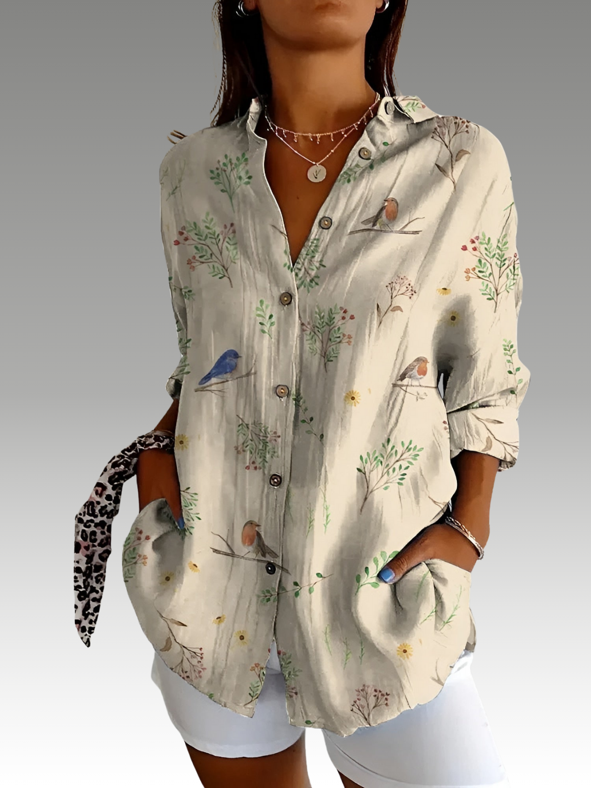 Madilyn™ - Printed Button-Up Shirt