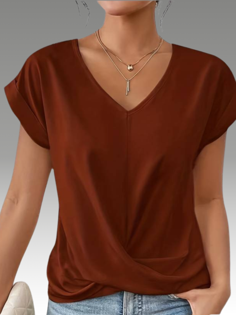CELESTE – Elegant V-Neck Top