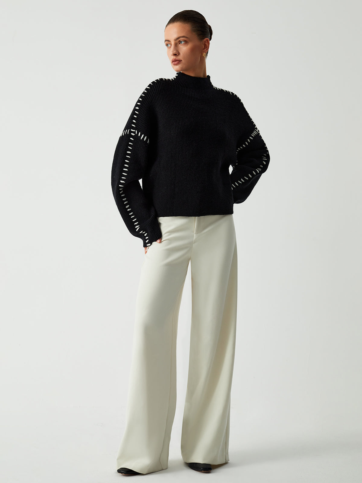 Kimmy™ - Contrast Stitch Sweater
