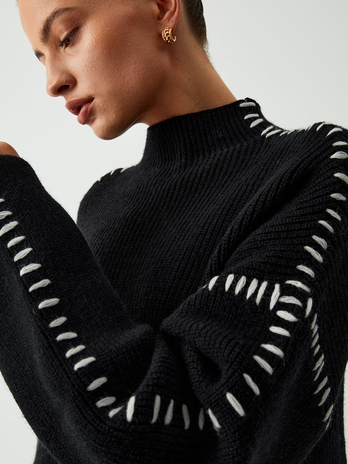 Kimmy™ - Contrast Stitch Sweater