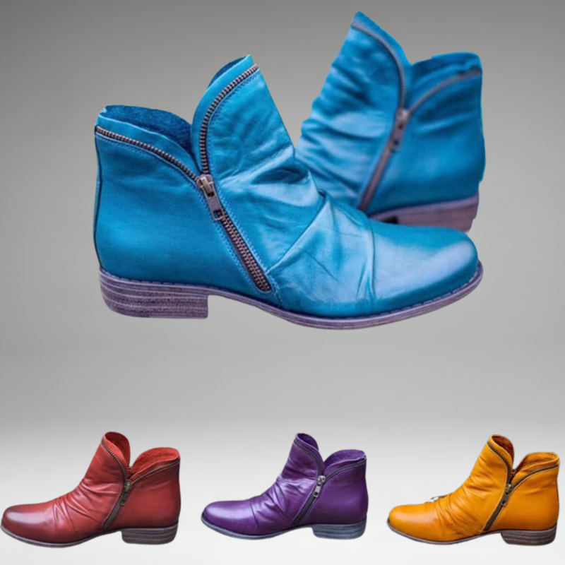 Susan | Bio-leather boots with zippers