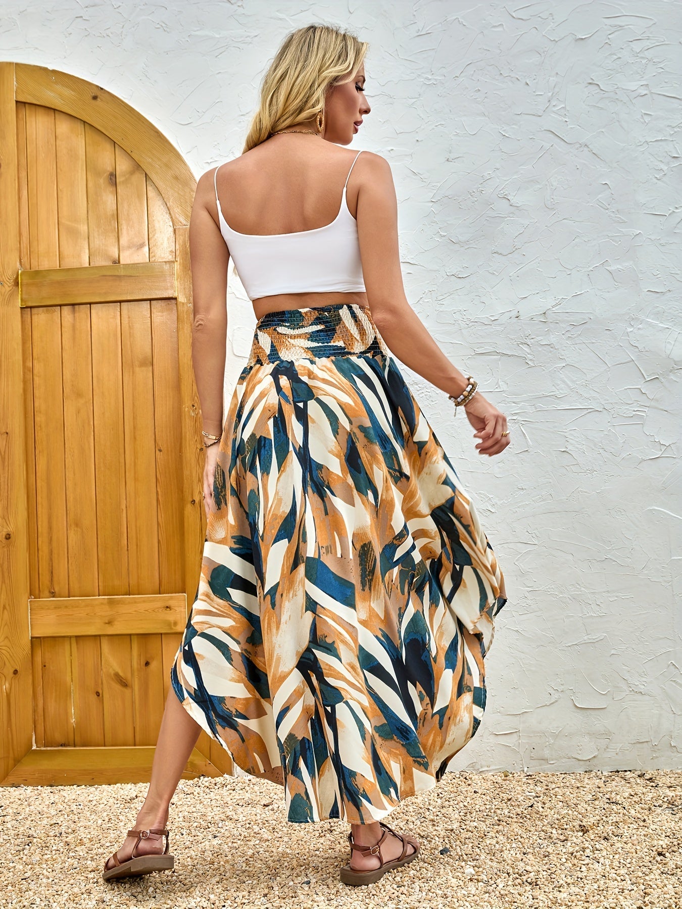 Meadow – Boho Paisley Shirred Waist Skirt