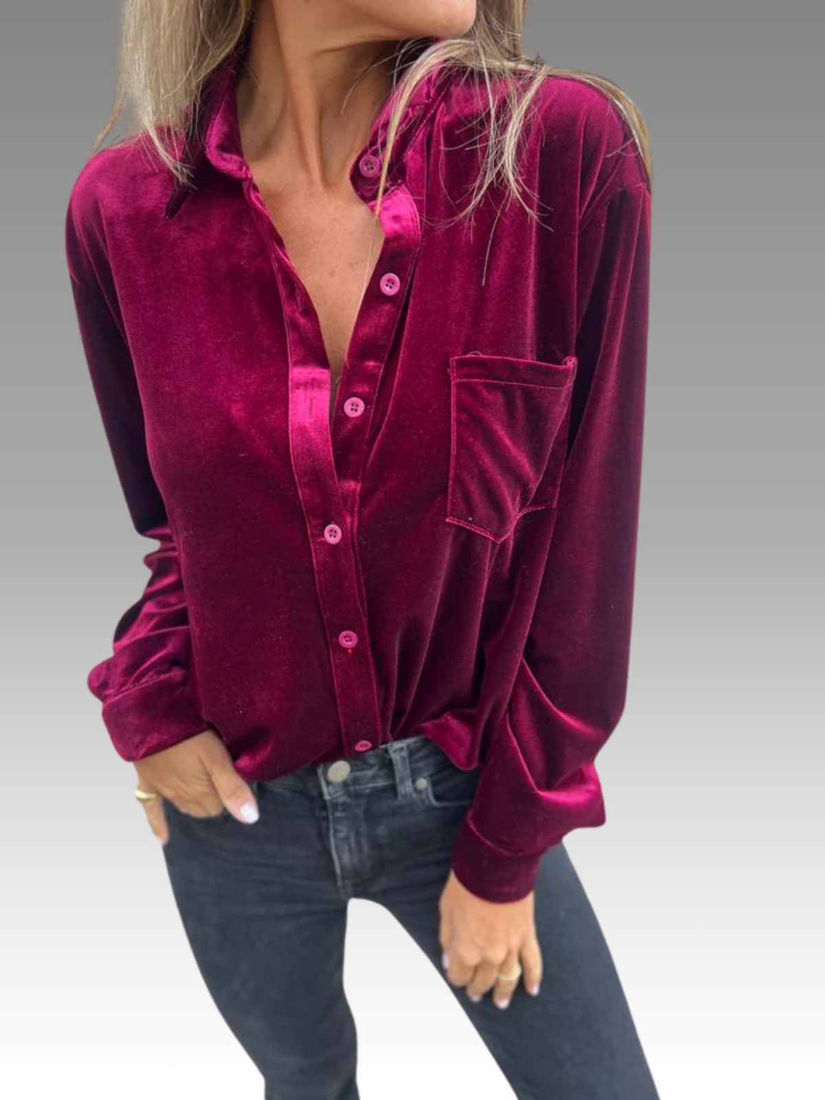 Kaya - Elegant Velvet Blouse