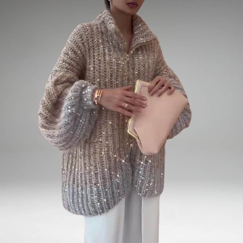 Angelina | Luxurious knitted sweater with elegant glitter details