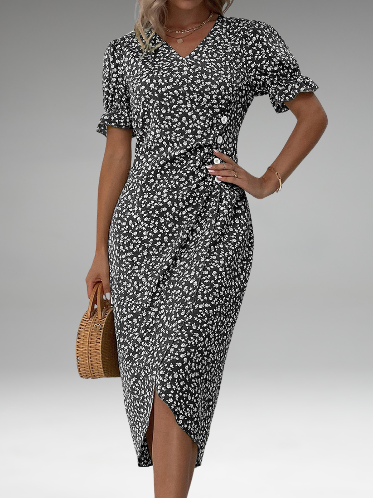 Sophie | Short Sleeve Floral Print Dress